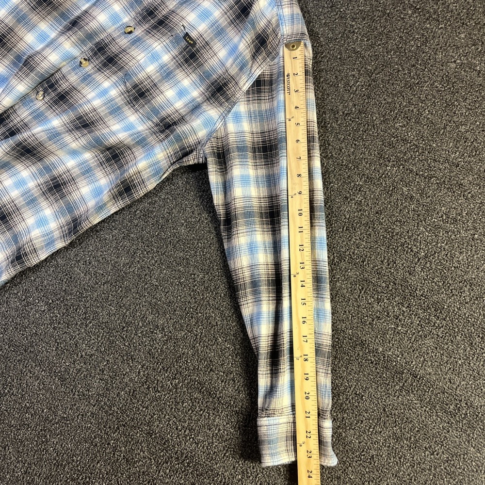 Lee Flannel Mens Large Blue Plaid Shirt‎ Jacket Outdoor - Picture 8 of 9
